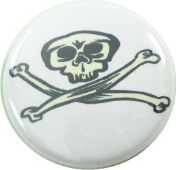 Piraten Flagge Button weiss